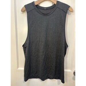 Lululemon Metal Vent Tech Sleeveless Muscle Tank Gray Black Mens Medium Workout